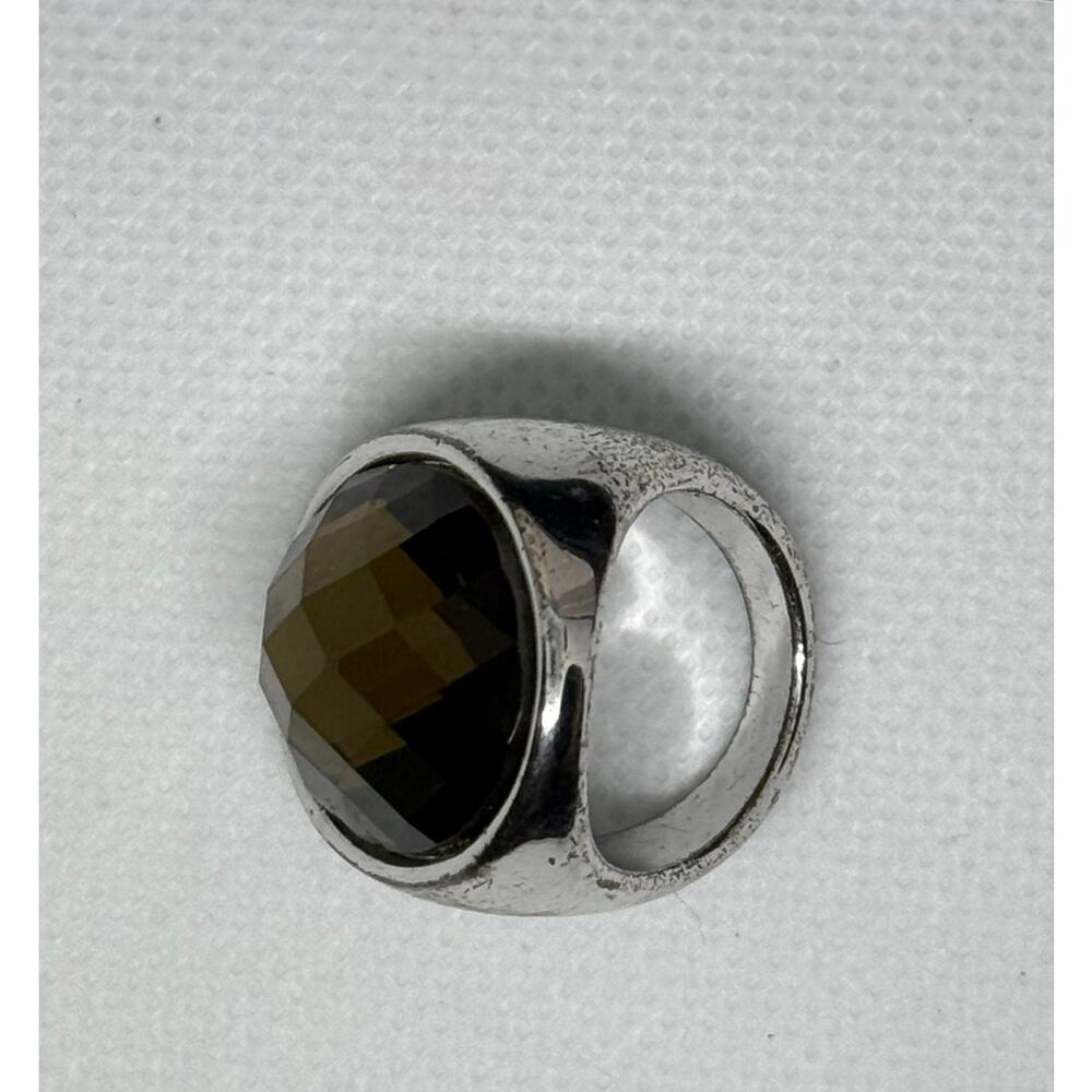 Smoky Quartz Look Oval Ring Size 6.5
Silver Tone Statement Cocktail Ring - Picture 7 of 15